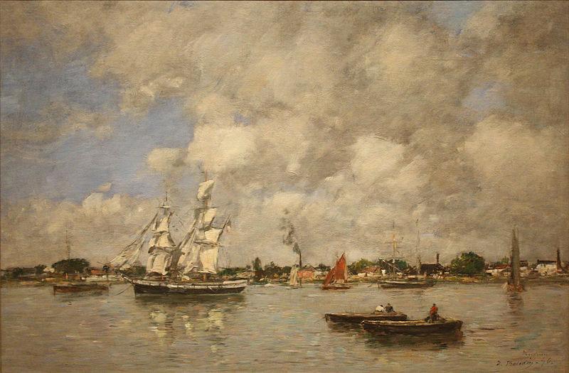 Eugene Boudin Bordeaux, Boats on the Garonne